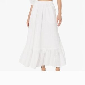 The Drop White Embroidered Eyelet Drop Waist A-Line Skirt -Size M